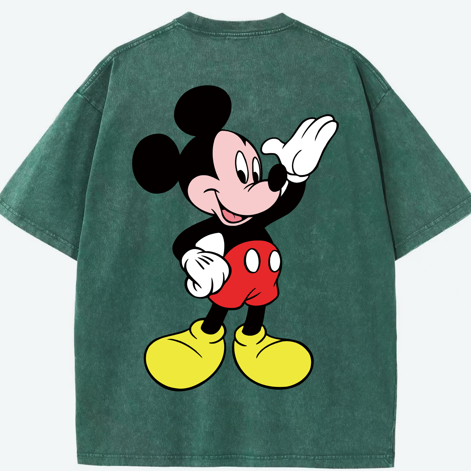 （画像用） ミッキーマウス Mickey Mouse 綿100% ヴィンテージ風 半袖Tシャツ（背面プリント）